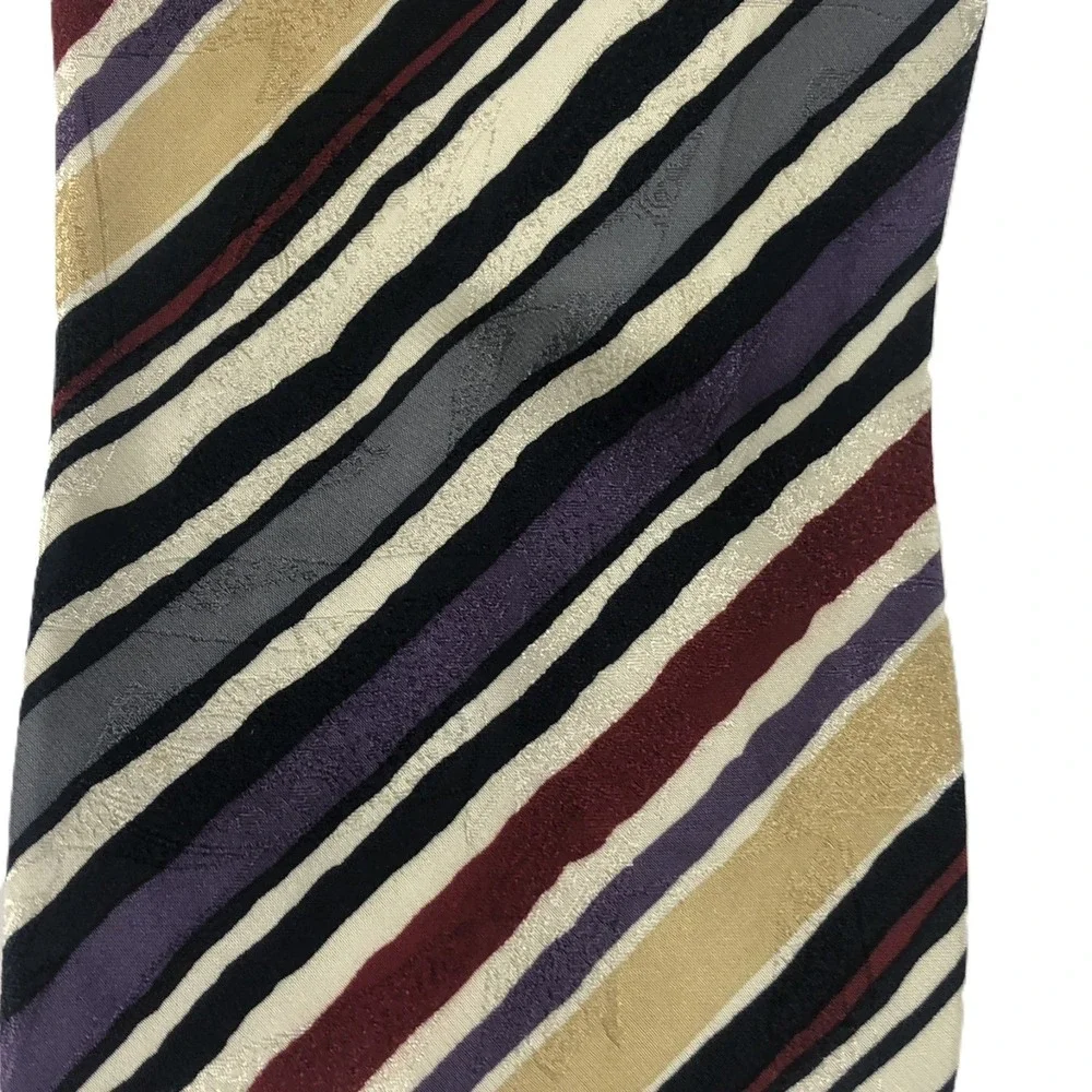 Vintage Clubfellow Silk Abstract Stripe Necktie Mens Multicolor Jacquard Tie USA